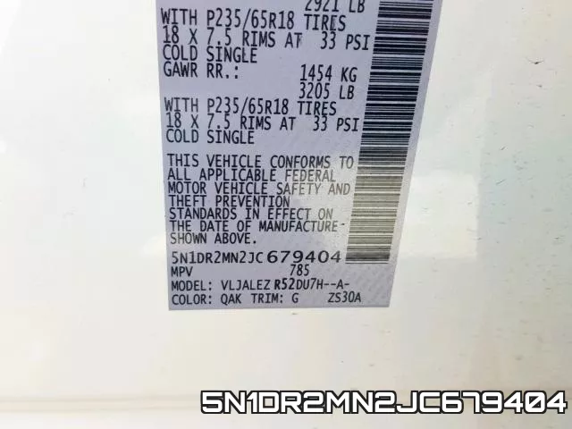 5N1DR2MN2JC679404 фото 2