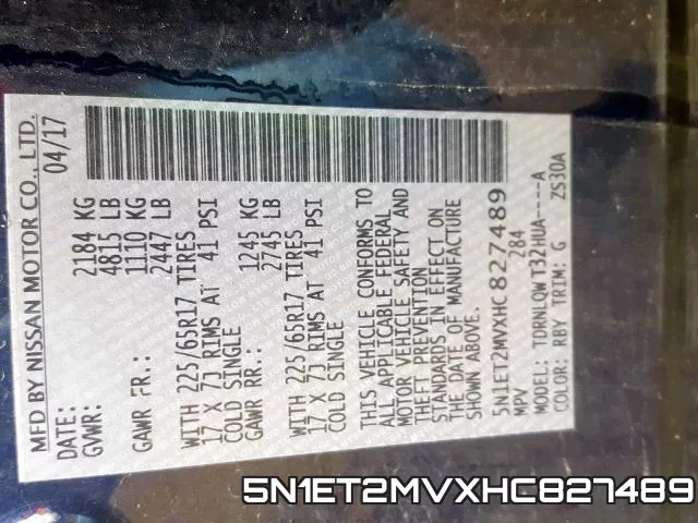 5N1ET2MVXHC827489 фото 2