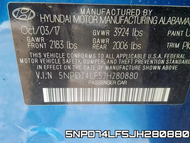 5NPD74LF5JH280880 фото 2