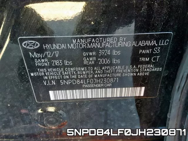 5NPD84LF0JH230871 фото 2