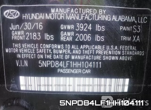 5NPD84LF1HH104111 фото 10