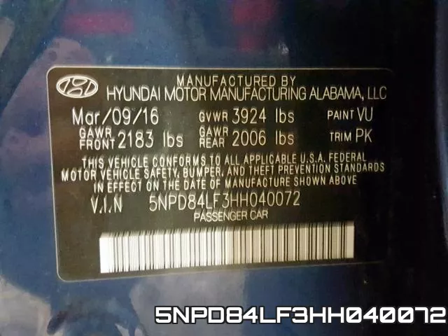 5NPD84LF3HH040072 фото 2