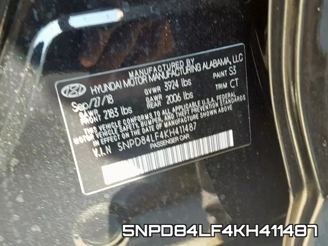 5NPD84LF4KH411487 фото 2