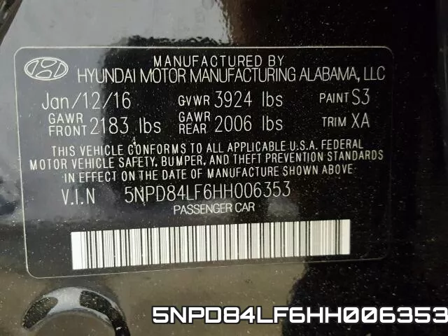 5NPD84LF6HH006353 фото 2