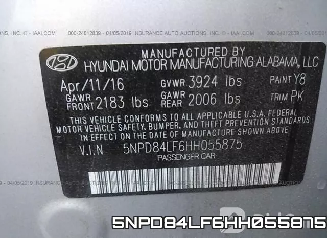 5NPD84LF6HH055875 фото 8