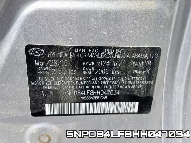 5NPD84LF8HH047034 фото 2