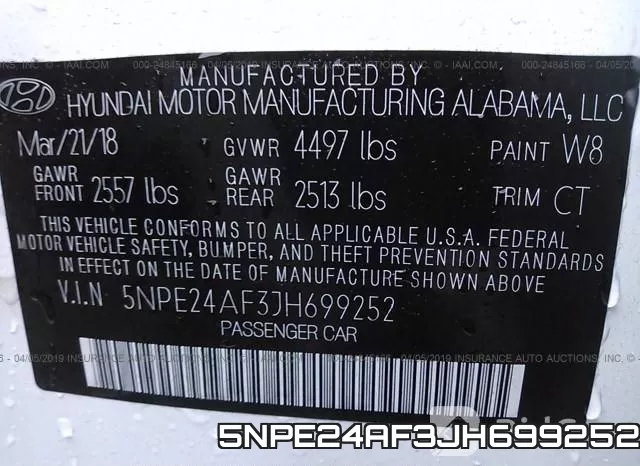 5NPE24AF3JH699252 фото 10