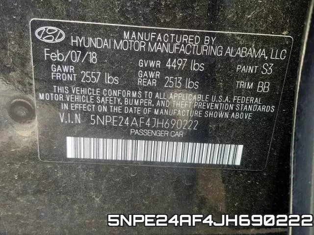 5NPE24AF4JH690222 фото 2