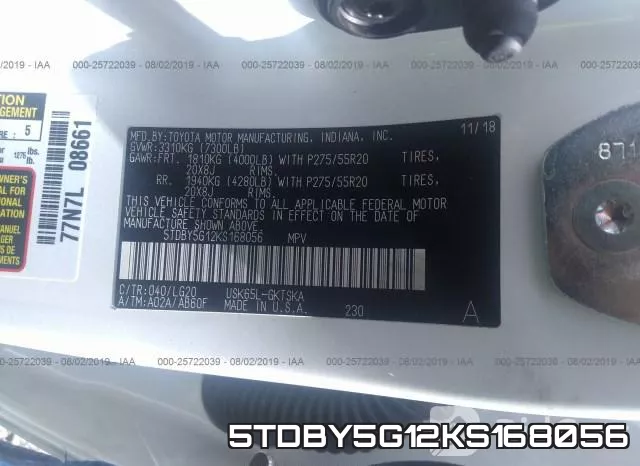 5TDBY5G12KS168056 фото 10
