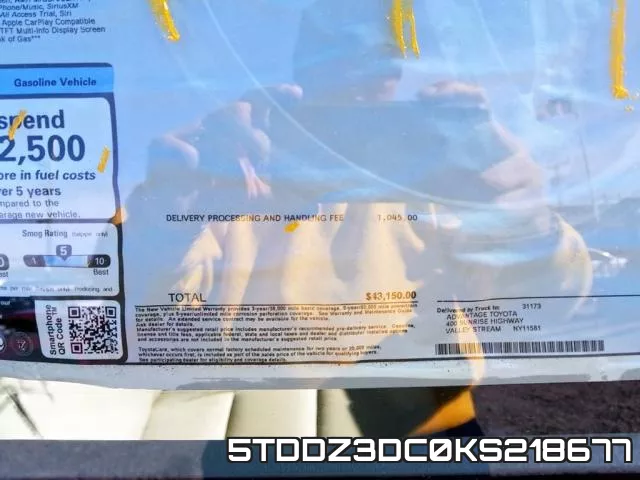 5TDDZ3DC0KS218677 фото 2