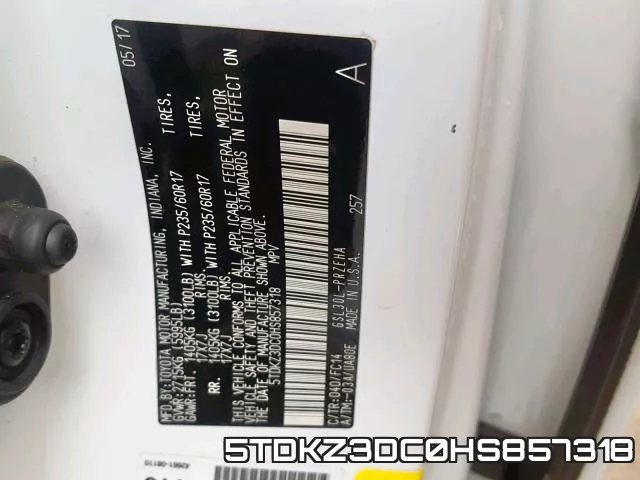 5TDKZ3DC0HS857318 фото 2