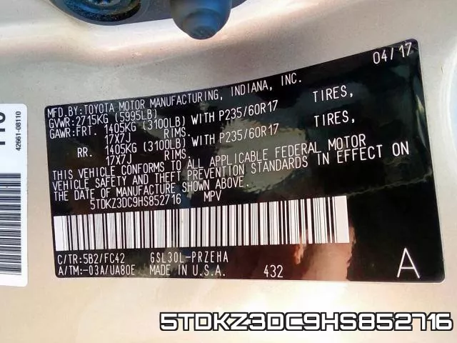5TDKZ3DC9HS852716 фото 2