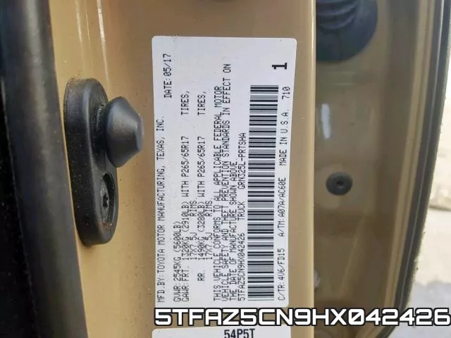 5TFAZ5CN9HX042426 фото 2