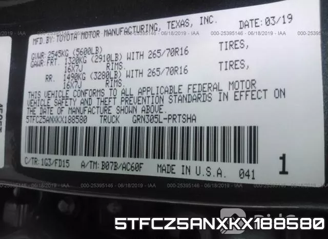 5TFCZ5ANXKX188580 фото 9