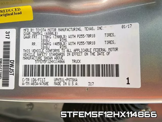 5TFEM5F12HX114866 фото 2