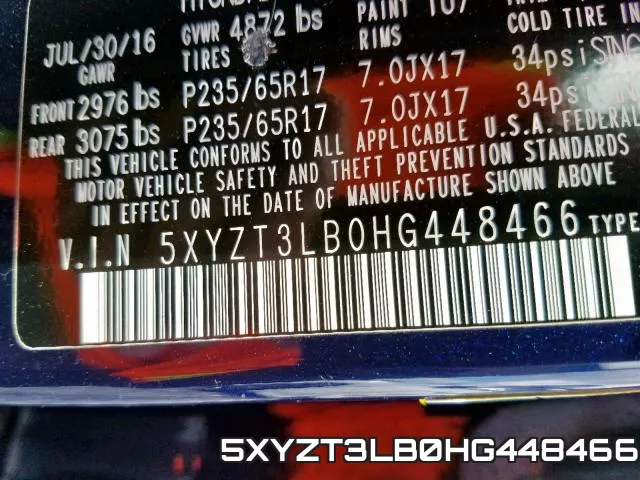 5XYZT3LB0HG448466 фото 2