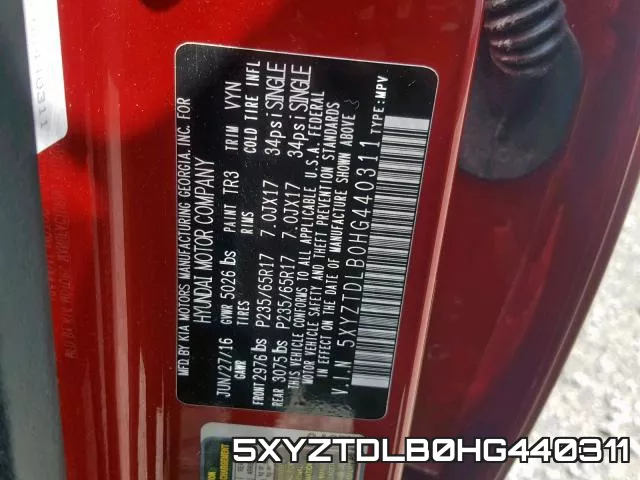 5XYZTDLB0HG440311 фото 2