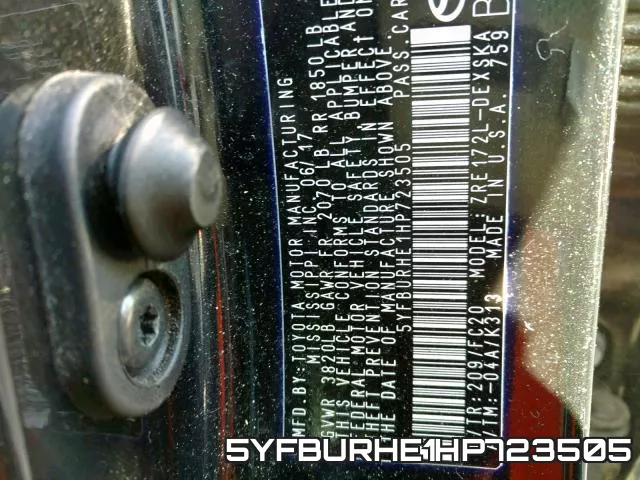 5YFBURHE1HP723505 фото 2