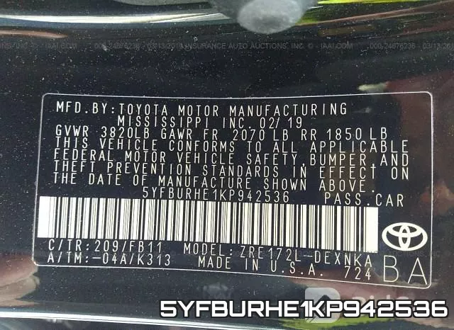 5YFBURHE1KP942536 фото 10