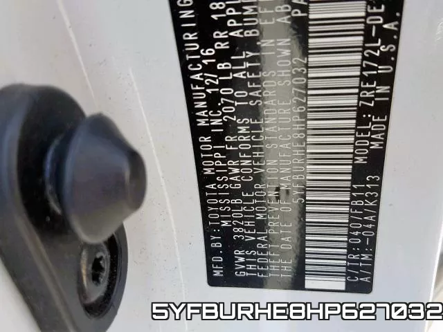 5YFBURHE8HP627032 фото 2
