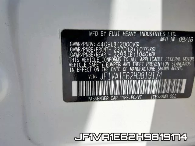 JF1VA1E62H9819174 фото 2