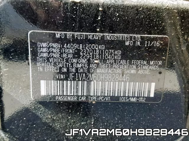 JF1VA2M60H9828446 фото 2
