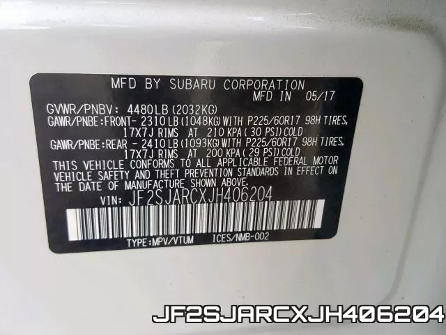 JF2SJARCXJH406204 фото 2