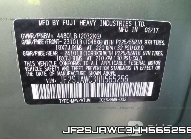 JF2SJAWC3HH565256 фото 10