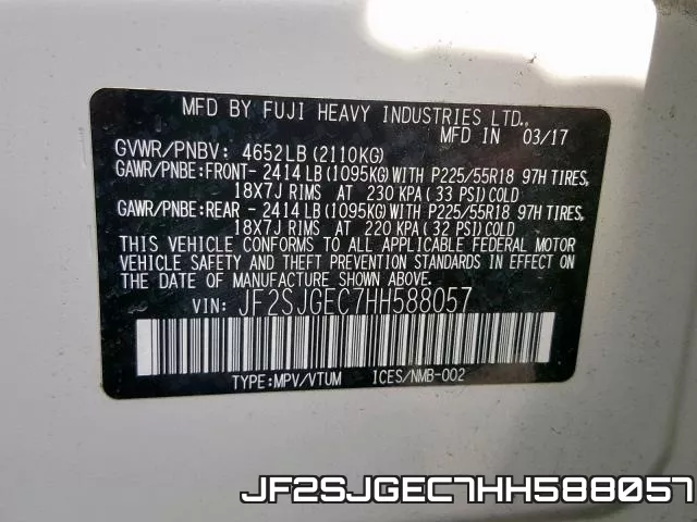JF2SJGEC7HH588057 фото 2