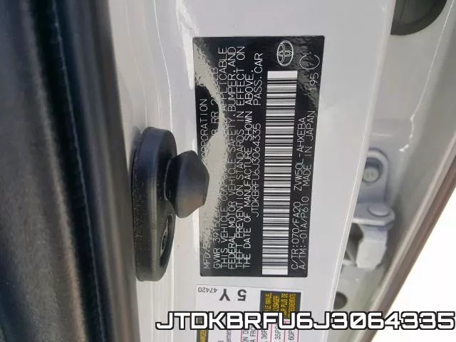 JTDKBRFU6J3064335 фото 2