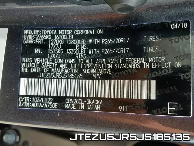 JTEZU5JR5J5185135 фото 2