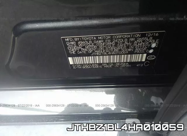 JTHBZ1BL4HA010059 фото 10