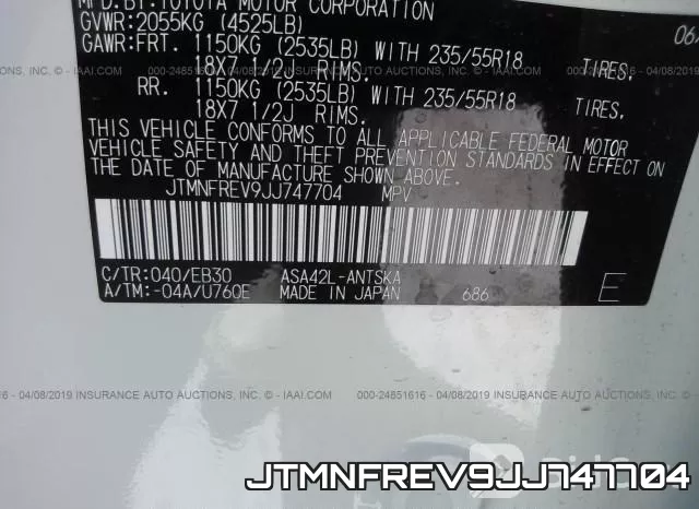 JTMNFREV9JJ747704 фото 10