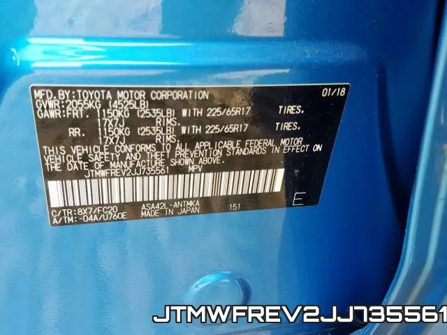 JTMWFREV2JJ735561 фото 2