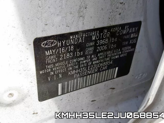 KMHH35LE2JU068854 фото 2