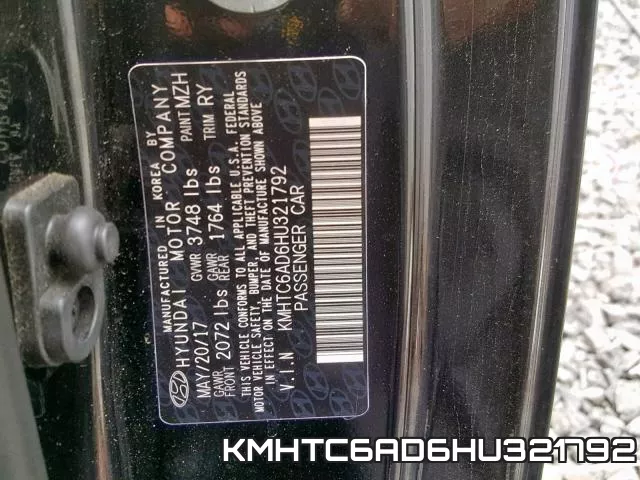 KMHTC6AD6HU321792 фото 2