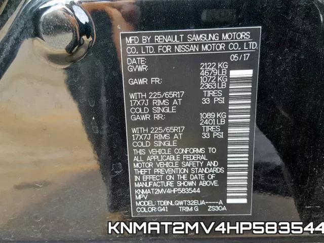 KNMAT2MV4HP583544 фото 2
