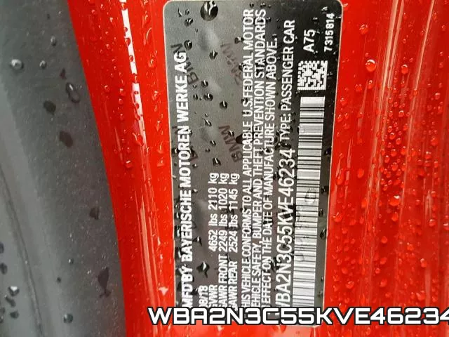 WBA2N3C55KVE46234 фото 2