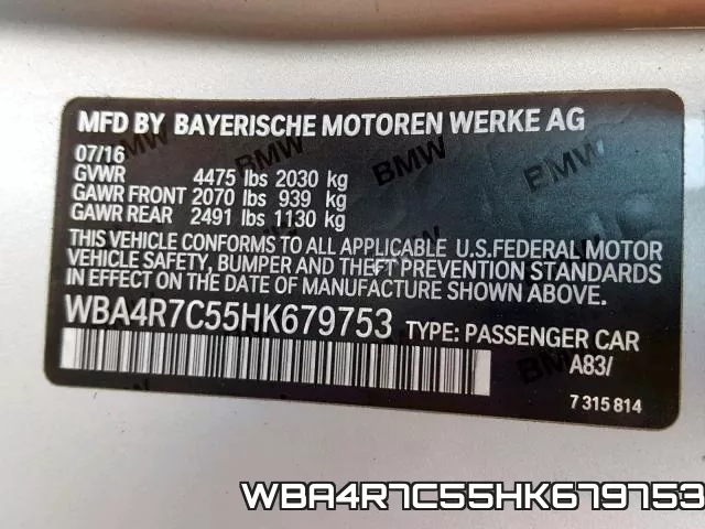 WBA4R7C55HK679753 фото 2