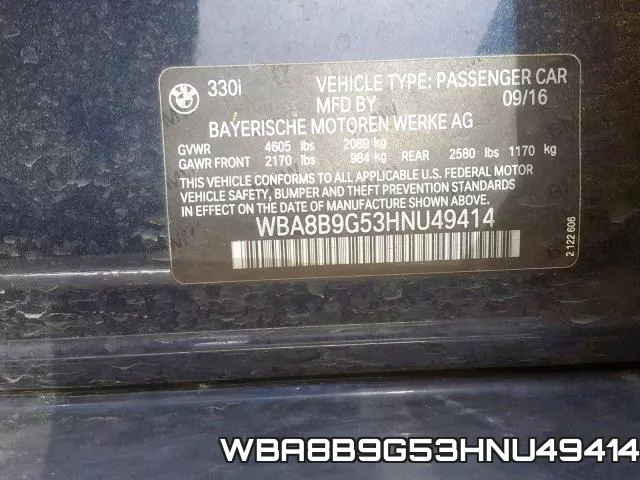 WBA8B9G53HNU49414 фото 2