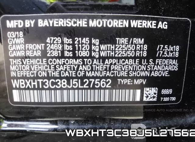 WBXHT3C38J5L27562 фото 10