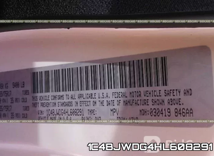1C4BJWDG4HL608291 фото 10
