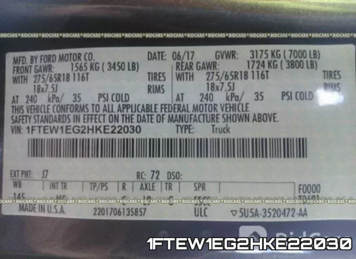 1FTEW1EG2HKE22030 фото 10