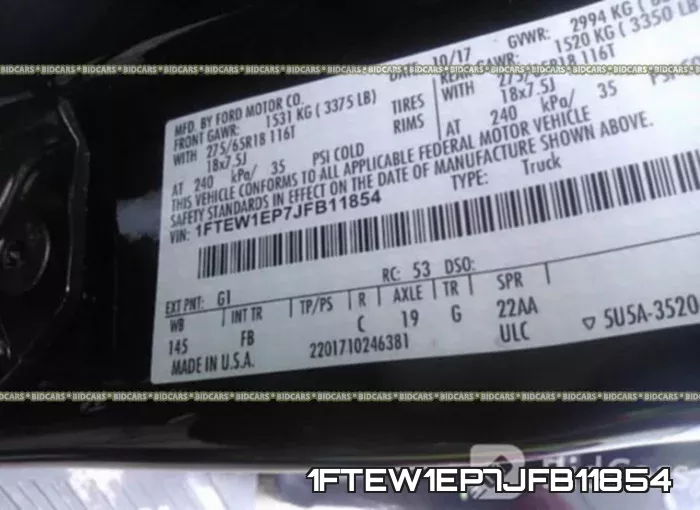 1FTEW1EP7JFB11854 фото 10