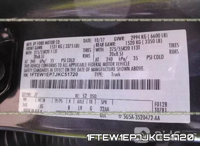 1FTEW1EP7JKC51720 фото 10