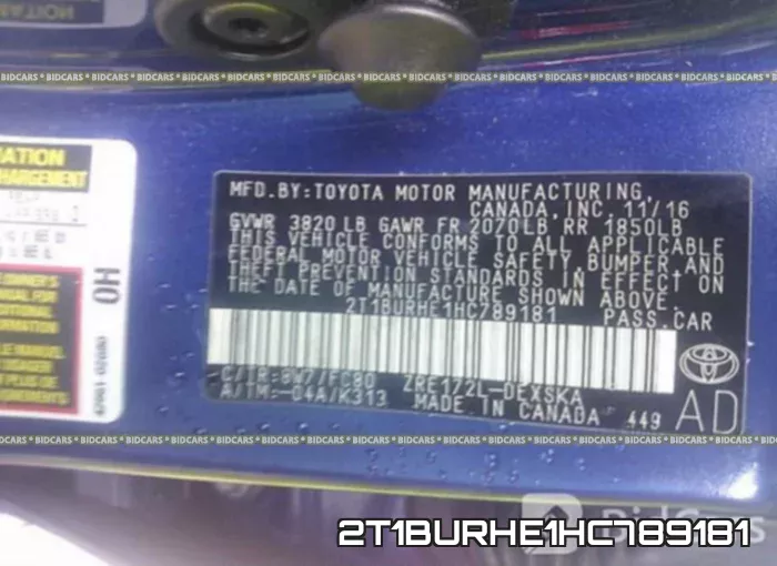 2T1BURHE1HC789181 фото 10