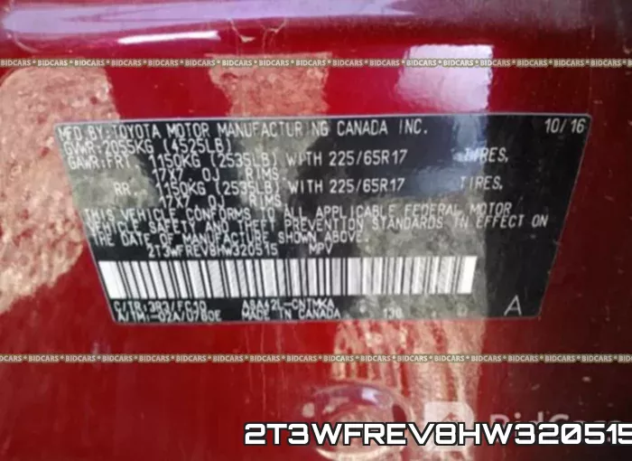 2T3WFREV8HW320515 фото 10