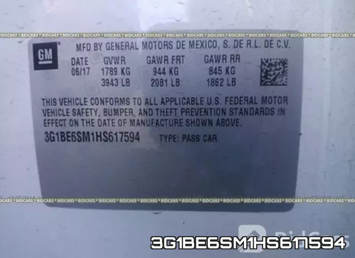 3G1BE6SM1HS617594 фото 10