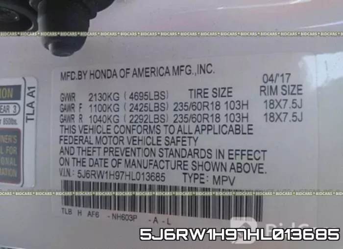 5J6RW1H97HL013685 фото 10