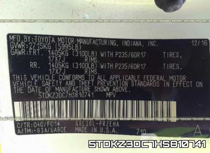 5TDKZ3DC7HS810741 фото 10